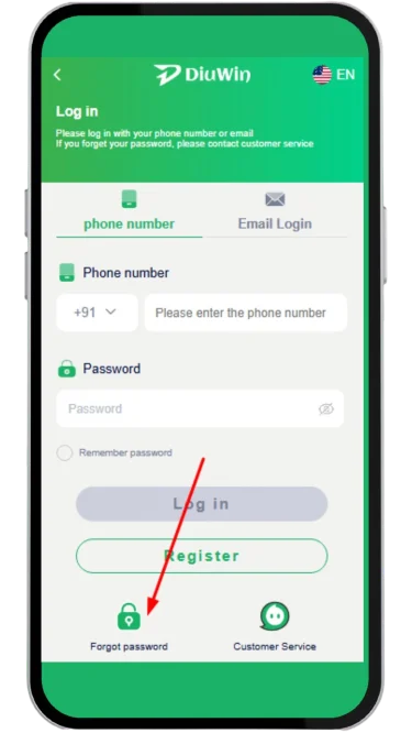 Click forgot password